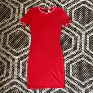 Red Bodycon Dress Short-sleeves